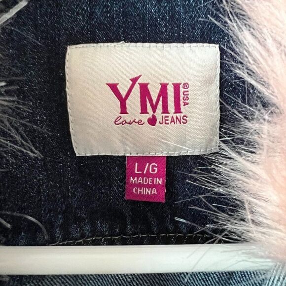 YMI Jean Jacket W/Removeable Faux Fur Around Neck Size L - Picture 6 of 9